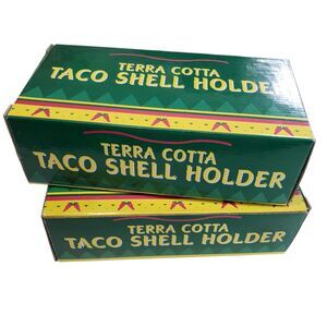 Like New Set of 2 Terra Cotta Taco Shell Holder (Each Holds 4 Tacos)